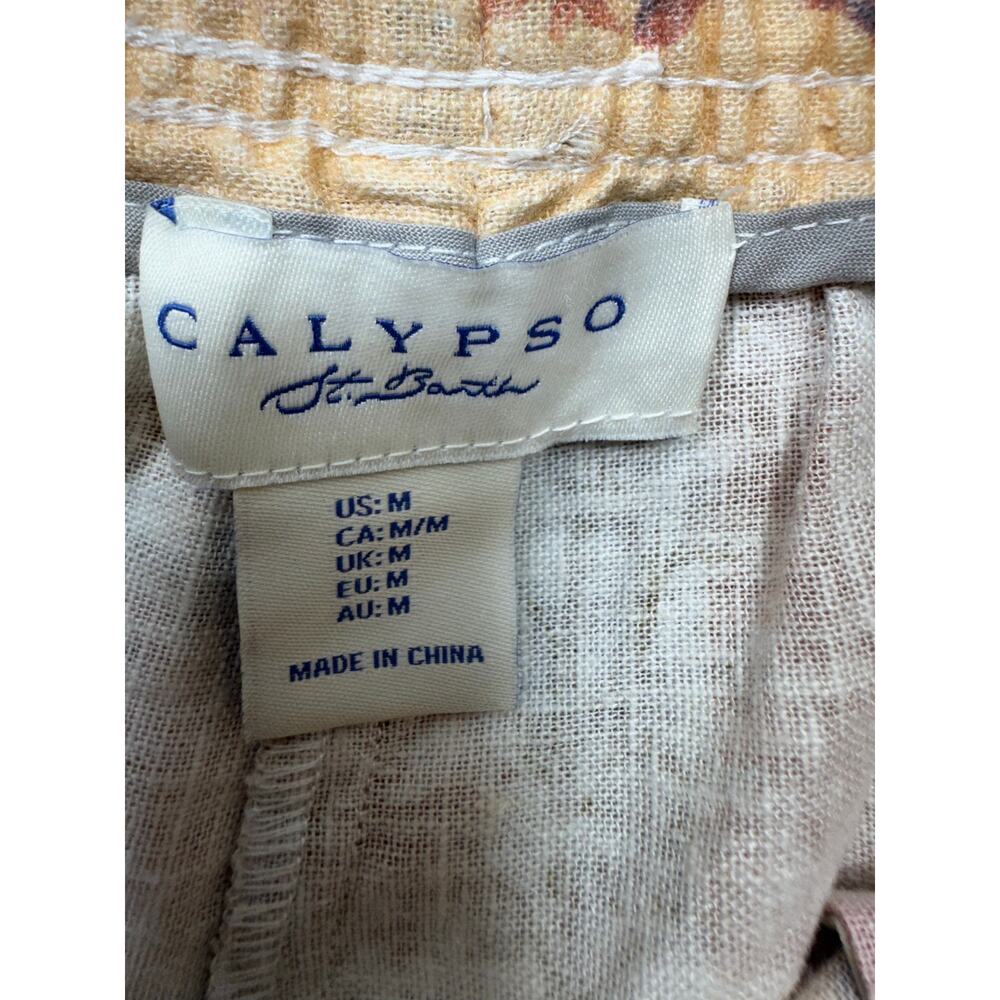 Calypso St Barth Wide Leg Linen Women’s Drawstring Pants Sz M Lagenlook New - Picture 7 of 10